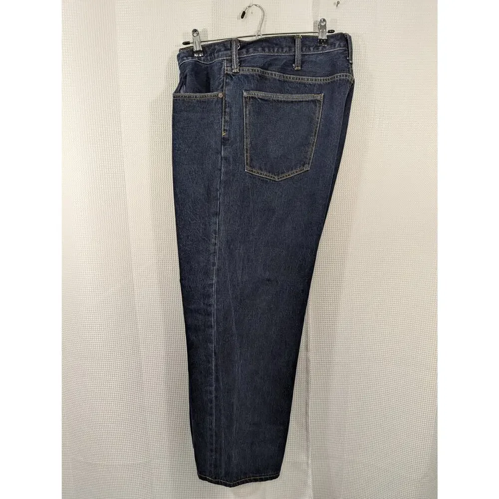 LANDS' END! CLASSIC FIT STRAIGHT LEG 5 POCKET BLUE DENIM MENS JEANS PANTS! SZ 44 - Picture 3 of 13